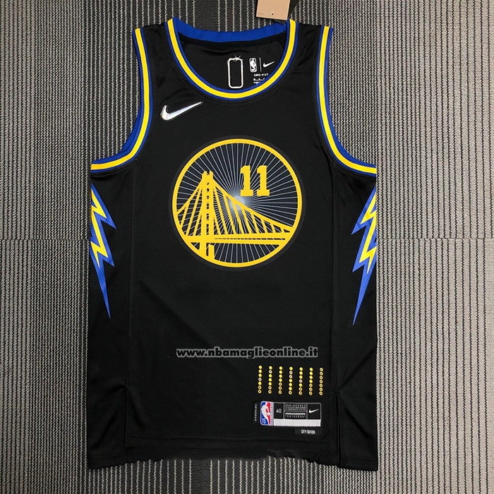 Maglia Golden State Warriors Klay Thompson #11 Citta 2021-22 Nero